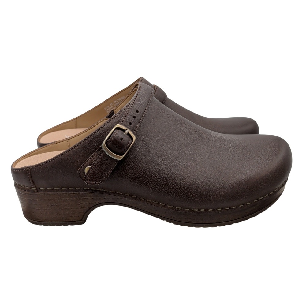 Dansko Berry Milled Burnished Brown Leather Clog Mules 9421-801600 Womens 40